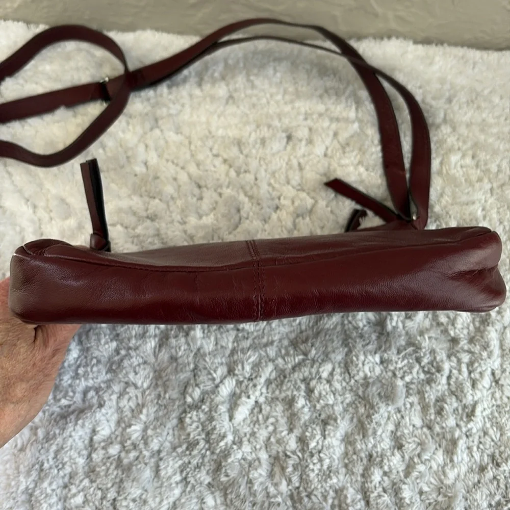 Clarks Burgundy Leather Crossbody Bag